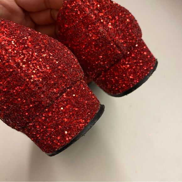 Red glitter character dorothy wizard of oz musical theater costum pageant shoe 5 - Picture 7 of 8